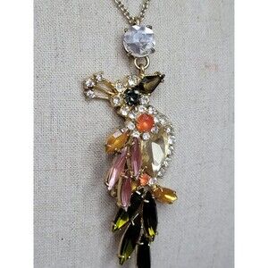 Ann Taylor Bird of Paradise Jeweled Pendant Necklace
